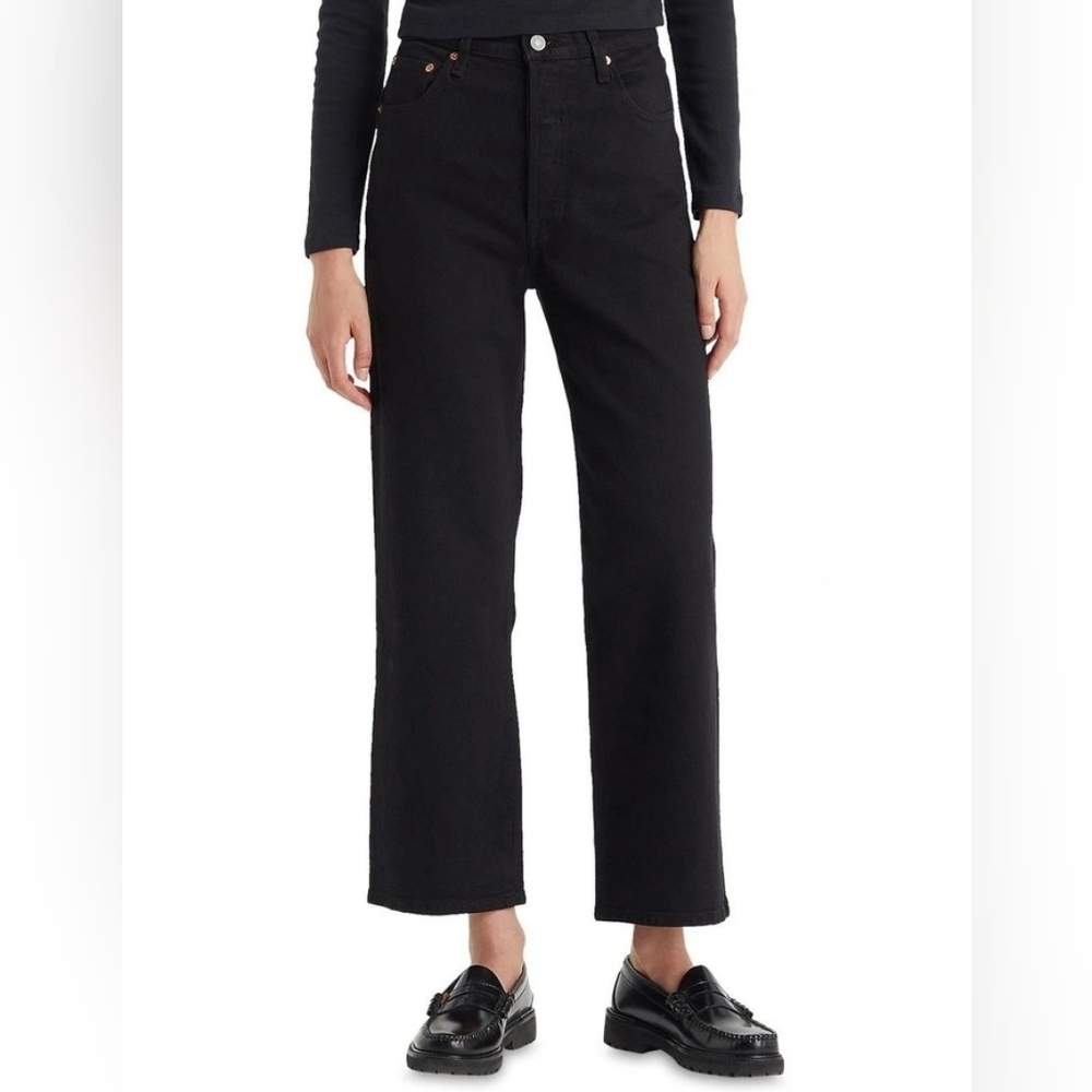LEVI'S Ribcage Straight Ankle Women's Jeans - Black Sprout Size 31/27